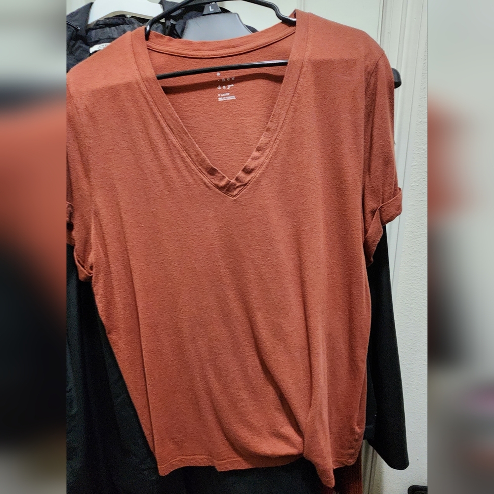 Rust V-Neck T-Shirt